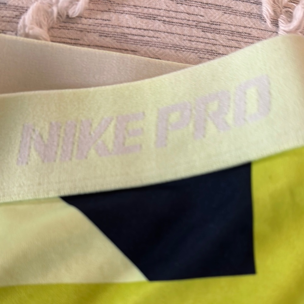 Nike Pro Lime Green and Navy Shorts - Picture 3 of 4